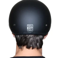 Daytona Skull Cap Helmet with Visor Leather Covered