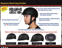 Daytona Skull Cap Helmet w/o Visor Grey Carbon Fiber